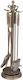 La Belle Maison Fireplace Tool Set with Stand Holder Brown