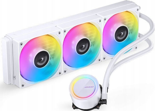 Jonsbo TG-360 Охлаждане AIO CPU с 3 Вентилатора 120mm и ARGB Осветление Бял