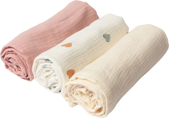 Kidizi Baby Burp Cloth Pink 78x78cm. 3pcs