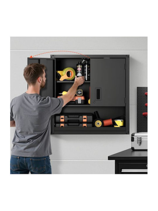 Double-Leaf Metallic Cabinet with Locking Capability 76.2x30.5x76.2 cm