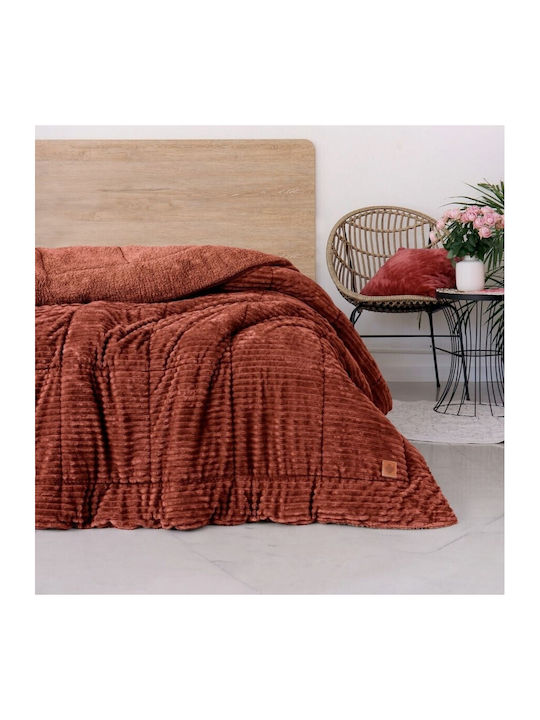 Cottonbox Duvet Double 215x195cm Wave Wave Brick Red