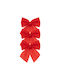 Ornament suspendat Fundă Din material textil Roșu 9x10buc Set 3buc