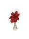 Spitze Blume Metallisch mit Glitzer 18x25cm