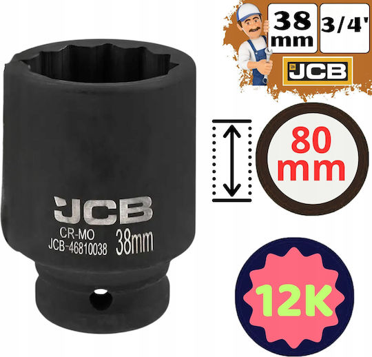 JCB Căpăcel cu Patrat de Prindere 3/4" Diametru 3/4" / 38 1buc