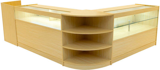Europa Led Reception Desk Set B1500 C1500 Tb60 & Lm60 Maple