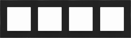 Simon 55 4-fold Frame Line Matt Black Tr4/149