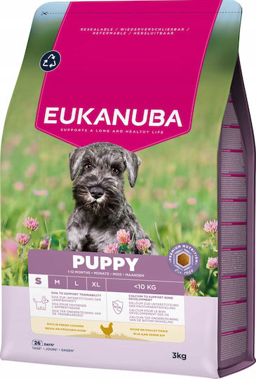 Eukanuba 3kg Dry Food for Small Breed Puppies with Chicken
