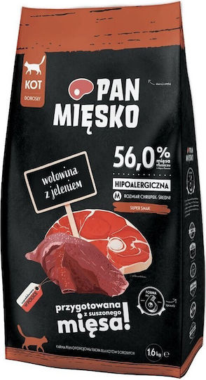 Pan Miesko 1.6kg Dry Food for Dogs with Beef, Deer and Meat
