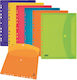 Elba A4 Transparent Colored Document Wallet Velcro Closure Perforation Pack 6