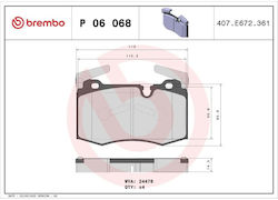 Σετ Τακάκια Δισκόφρενα Brembo P06068 Σετ Τακάκια Δισκόφρενα Brembo P06068