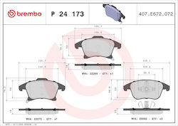 Brembo Brake Pad Set Disc Brake P 24 173 Brembo Brake Pad Set Disc Brake P 24 173