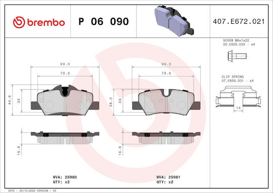 Brembo Bremsbelag Set Scheibenbremse P 06 090