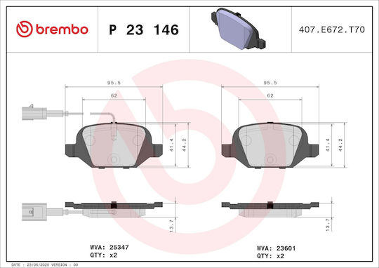 Brembo Brake Pad Set Disc Brake P 23 146