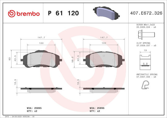 Brembo Bremsbelag Set Scheibenbremse P 61 120
