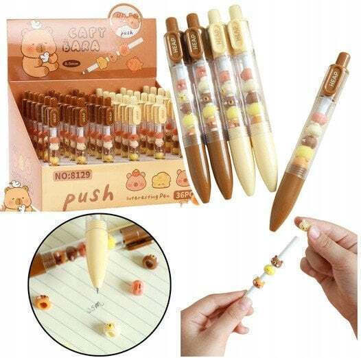 Pens Figures Capybara Brown Beige Black Refill