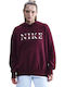 Lang Damen Sweatshirt Kapuzen Bordeaux