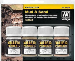 Vallejo 73.191 Pigment Set Schlamm & Sand 4x35 Ml