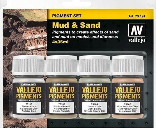 Vallejo 73.191 Pigment Set Mud & Sand 4x35 Ml