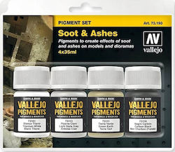 Vallejo 73.193 Pigment Set Soot & Ashes 4x35 Ml