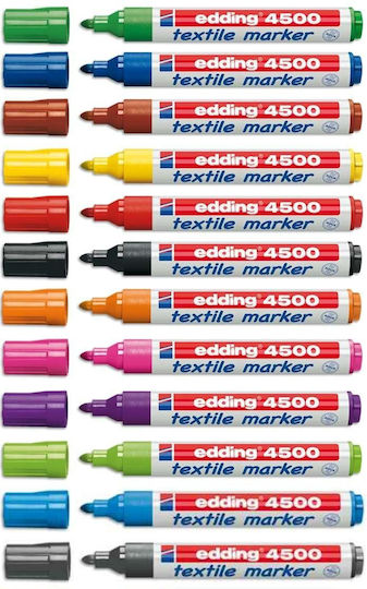 Edding 4500 12 Pcs Black Blue Green Red Bullet Tip White Plastic 2 Mm