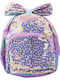 Kinder-Schulranzen Pailletten Blumen Schleife Lila 22cm 2,8l
