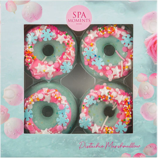 Spa Moments Spumă de Baie Donut Pistachio Roz 4buc