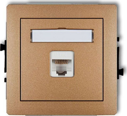 Karlik Deco Computer Outlet Units 1xRJ45 Cat 5e 8-Pin Gold Metallic 8dgk-1