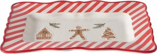 Boltze Christmas Platter Ceramic L39xW25cm.