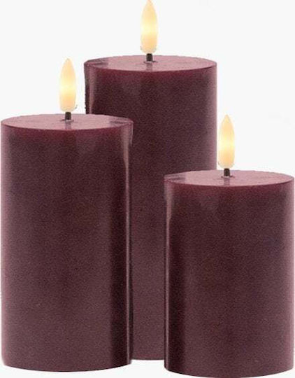 Sirius The translated Liquid template in German language: Weihnachtskerzen & Kerzenständer Kerze Burgundisch 10x7.5cm. 3Stück