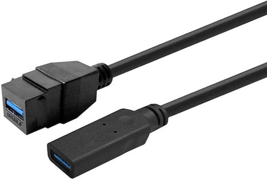 Vivolink Keystone Black USB 3.0 A-Female to USB 3.0 A-Male