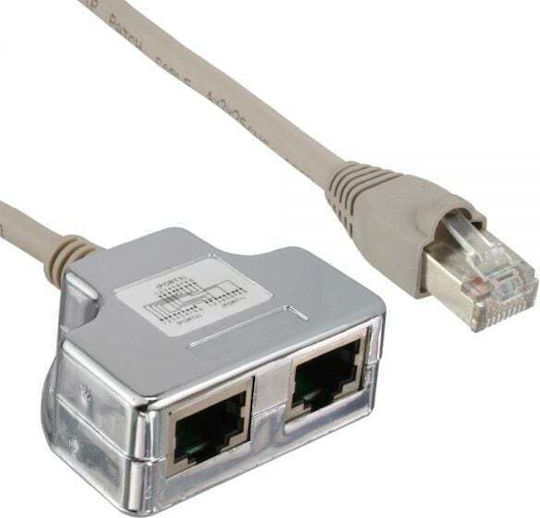 T-Adapter Isdn Cat.5e Rj45 Αρσενικό 2x Rj45 Θηλυκό 15cm 69995i