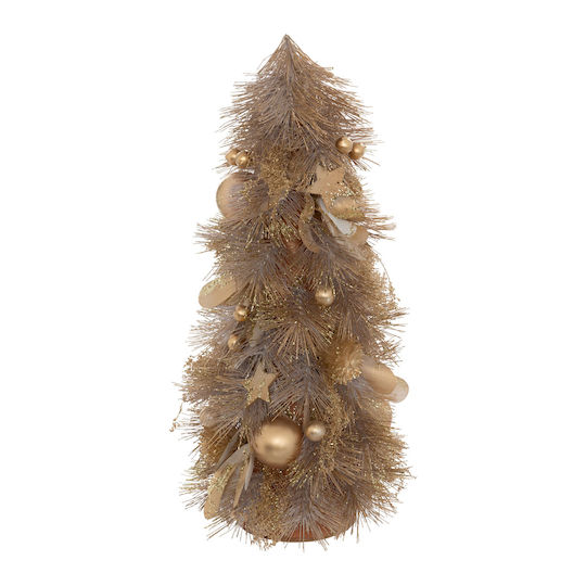 Weihnachtsdekoration Baum 38cm Verziert Beige