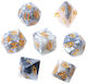 Rebel RPG Dice Set Two-Tone Steel-White Gold Numbers