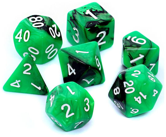 Σετ Ζαριών Rebel Rpg Δίχρωμα Πράσινο-μαύρα 106476
