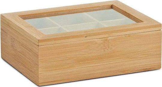Zeller Κουτί για Τσάι με Καπάκι Ξύλινο Μπεζ 16x7.5x22cm
