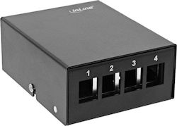 Cutie Punct de Consolidare Desktop Inline 4x Keystone Rj45 Metalică Neagră Ral9005 Cutie Punct de Consolidare Desktop Inline 4x Keystone Rj45 Metalică Neagră Ral9005
