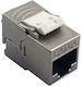 Roline Keystone Jack Cat.6a Class Ea Rj-45 Stp Χωρίς Εργαλεία Slim Short Ασημί
