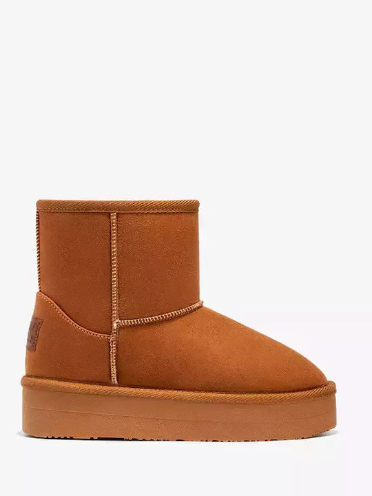 Leather Kids Ankle Boots Brown