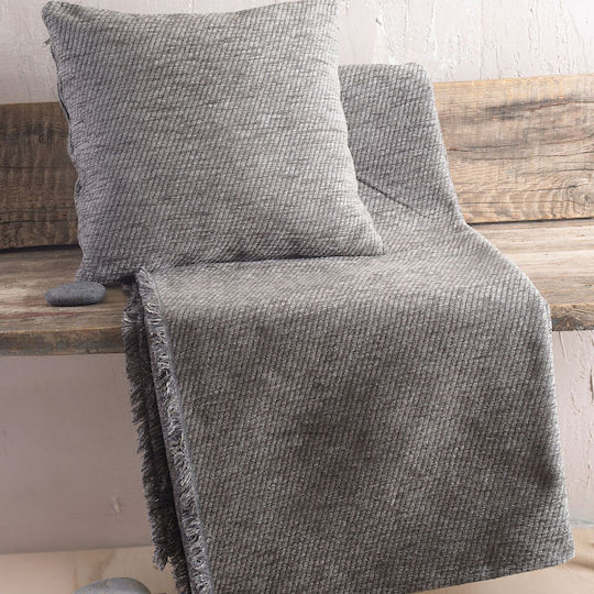 Rythmos Charlie Sofa Throw 2 Seater Chenille 180x240cm Grey
