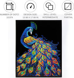 Diamond Dotz Erwachsene Flauschige Neon-Pfau