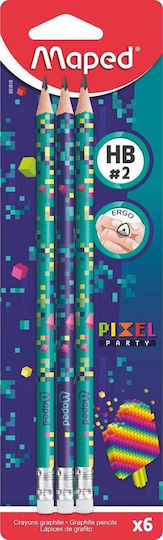 Teka Bleistift Radierer Pixel Hb 6 Stück Maped