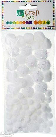 Dp Craft Acryl-Pom Poms Dpcraft Mix Weiße 85Stücke Dalprint