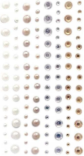 Dp Craft Self-adhesive Crystals Pearls 120 Pcs Nature Tones