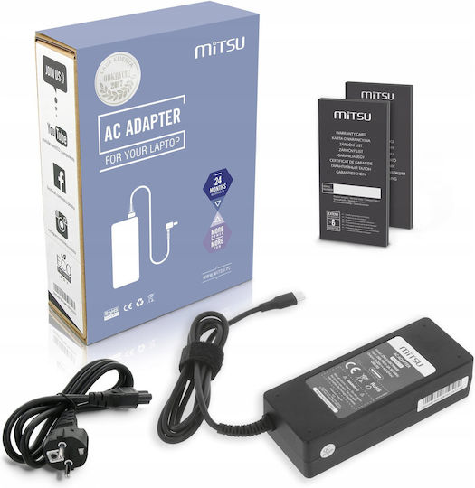Mitsu 90w Usb-c Power Adapter Usbc 5-20v 3-4.5a Black Notebook