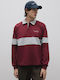 Polo Bluză cu mânecă lungă Burgundy, Grey
