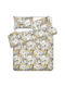 Domoletti Cotton Duvet Cover Set 200x220cm Double with 2 Pillowcases Flowers