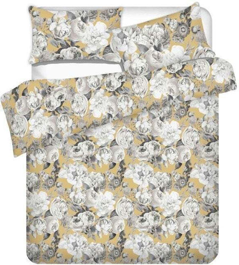 Domoletti Duvet Cover Set Cotton Double with 2 Pillowcases 200x220 Flowers