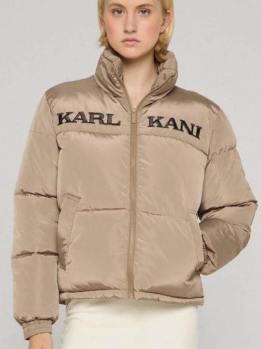 Retro Essential Women's Puffer Jacket for Winter Brown