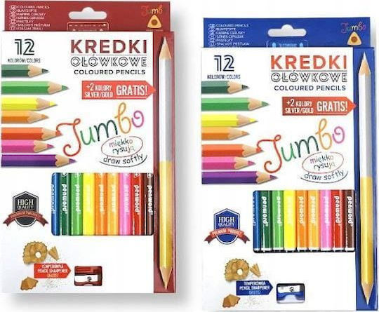 Penword Jumbo High Quality Triangular Crayons Sharpener 12+2 Colors Free Penword