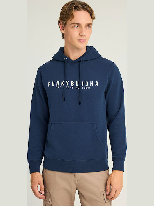 Funky Buddha Sweatshirt with Hood Navy Blue